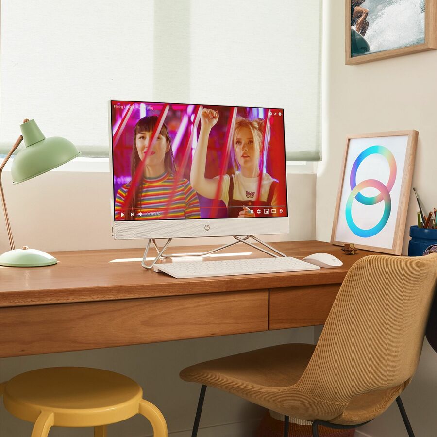 HP 24-cb1000i 24-cb1062ds All-in-One Computer - Intel Core i5 12th Gen i5-1235U Deca-core (10 Core) - 8 GB RAM DDR4 SDRAM - 512 GB M.2 PCI Express NVMe SSD - 23.8" Full HD 1920 x 1080 Touchscreen Display - Desktop - Starry White