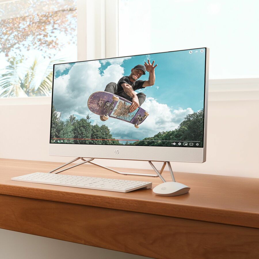 HP 24-cb1000i 24-cb1062ds All-in-One Computer - Intel Core i5 12th Gen i5-1235U Deca-core (10 Core) - 8 GB RAM DDR4 SDRAM - 512 GB M.2 PCI Express NVMe SSD - 23.8" Full HD 1920 x 1080 Touchscreen Display - Desktop - Starry White