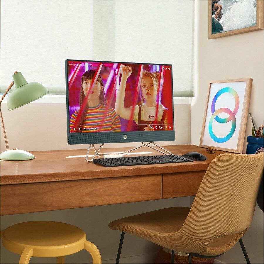 HP 24-cb1000i cb1092ds All-in-One Computer - Intel Core i5 12th Gen i5-1235U Deca-core (10 Core) - 8 GB RAM DDR4 SDRAM - 512 GB M.2 PCI Express NVMe SSD - 23.8" Full HD 1920 x 1080 Touchscreen Display - Desktop - Starry Forest - Refurbished