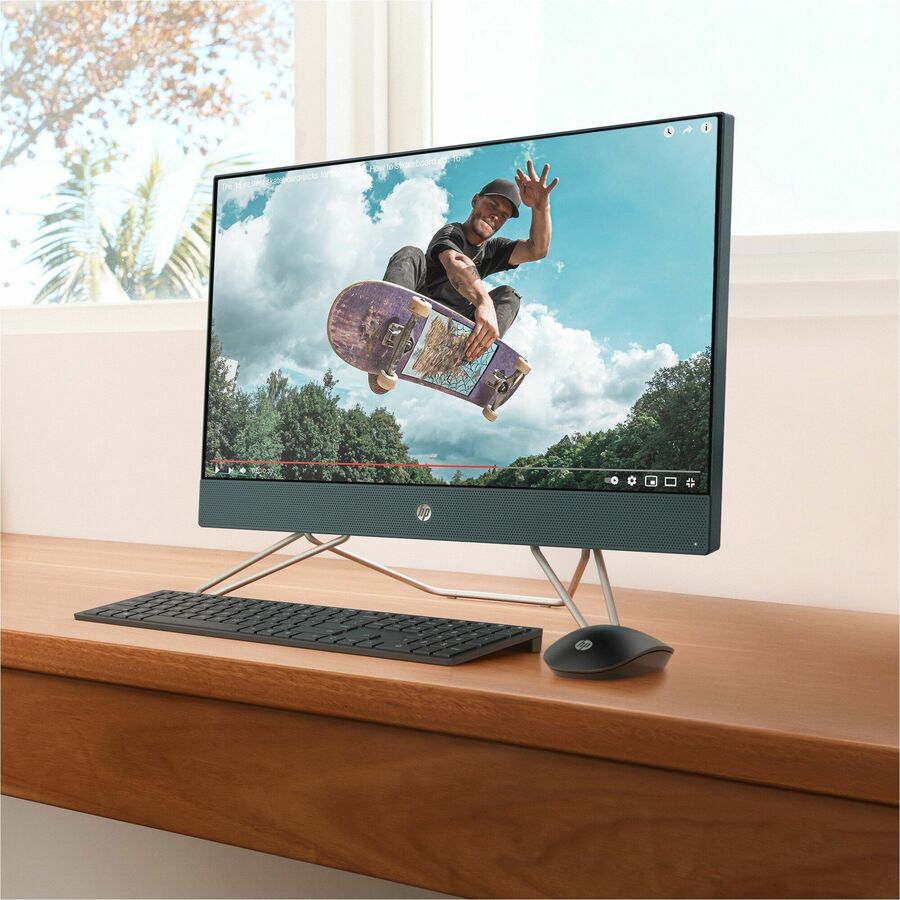 HP 24-cb1000i cb1092ds All-in-One Computer - Intel Core i5 12th Gen i5-1235U Deca-core (10 Core) - 8 GB RAM DDR4 SDRAM - 512 GB M.2 PCI Express NVMe SSD - 23.8" Full HD 1920 x 1080 Touchscreen Display - Desktop - Starry Forest - Refurbished