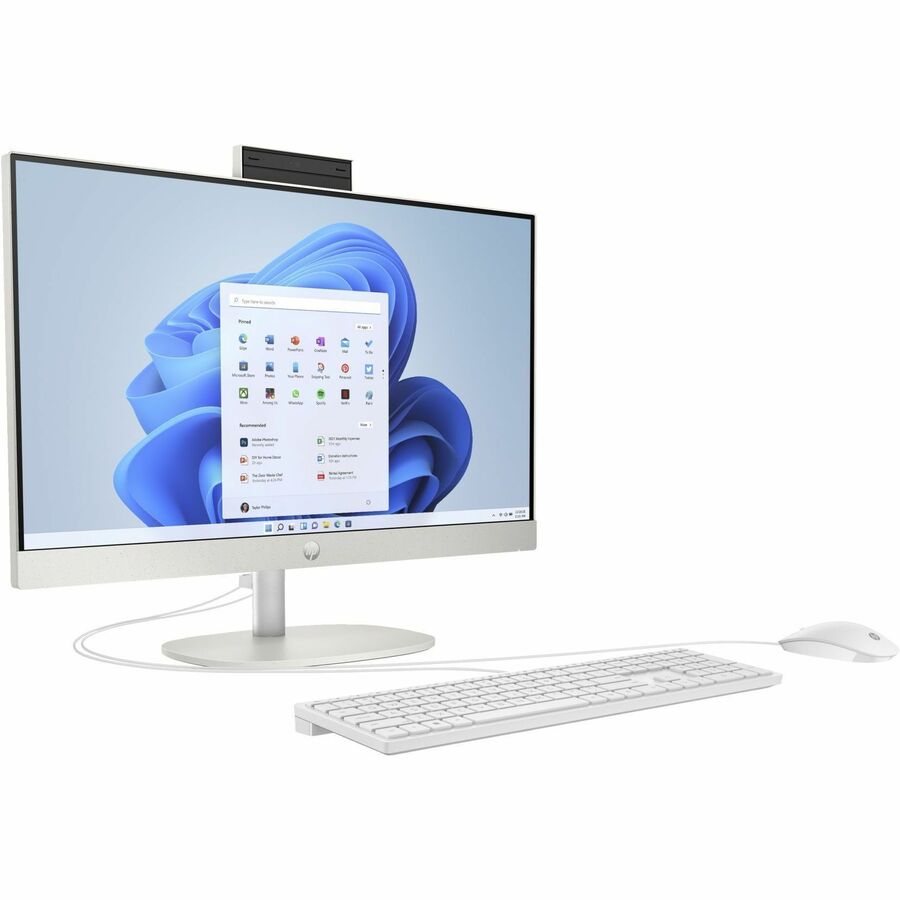 HP 24-cr0000a 24-cr0110 All-in-One Computer - AMD Athlon Silver 7120U Dual-core (2 Core) - 8 GB RAM LPDDR5 - 256 GB M.2 PCI Express NVMe SSD - 23.8" Full HD 1920 x 1080 Touchscreen Display - Desktop - Shell White