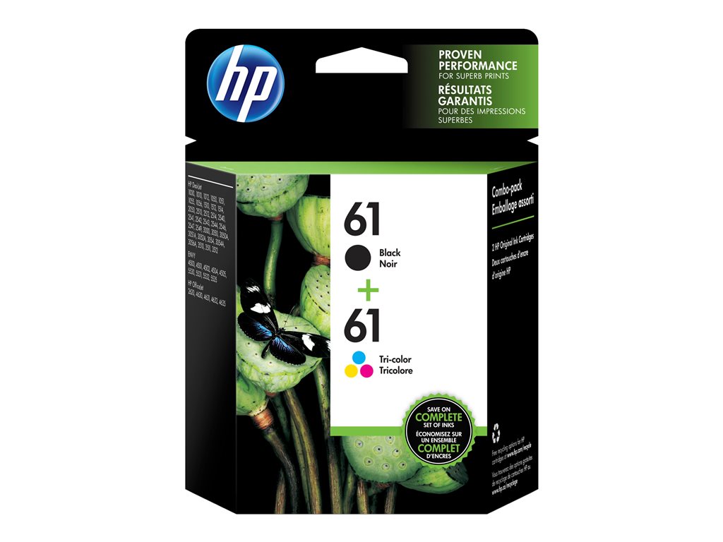 HP 61 - 2-pack - black, color (cyan, magenta, yellow) - original - ink cartridge - for Deskjet 1000 J110, 10XX, 2050A
