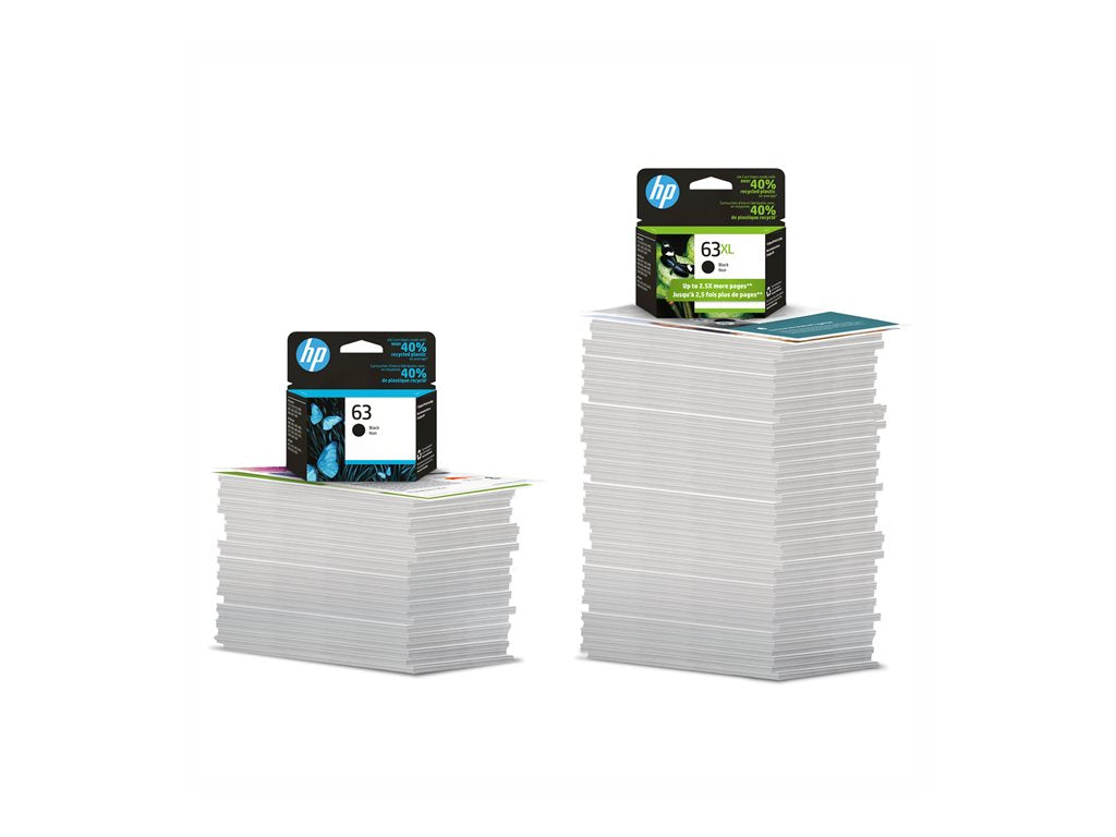 HP 63 - 2-pack - black, color (cyan, magenta, yellow) - original - ink cartridge - for Deskjet 1110, 2130, 3630; ENVY