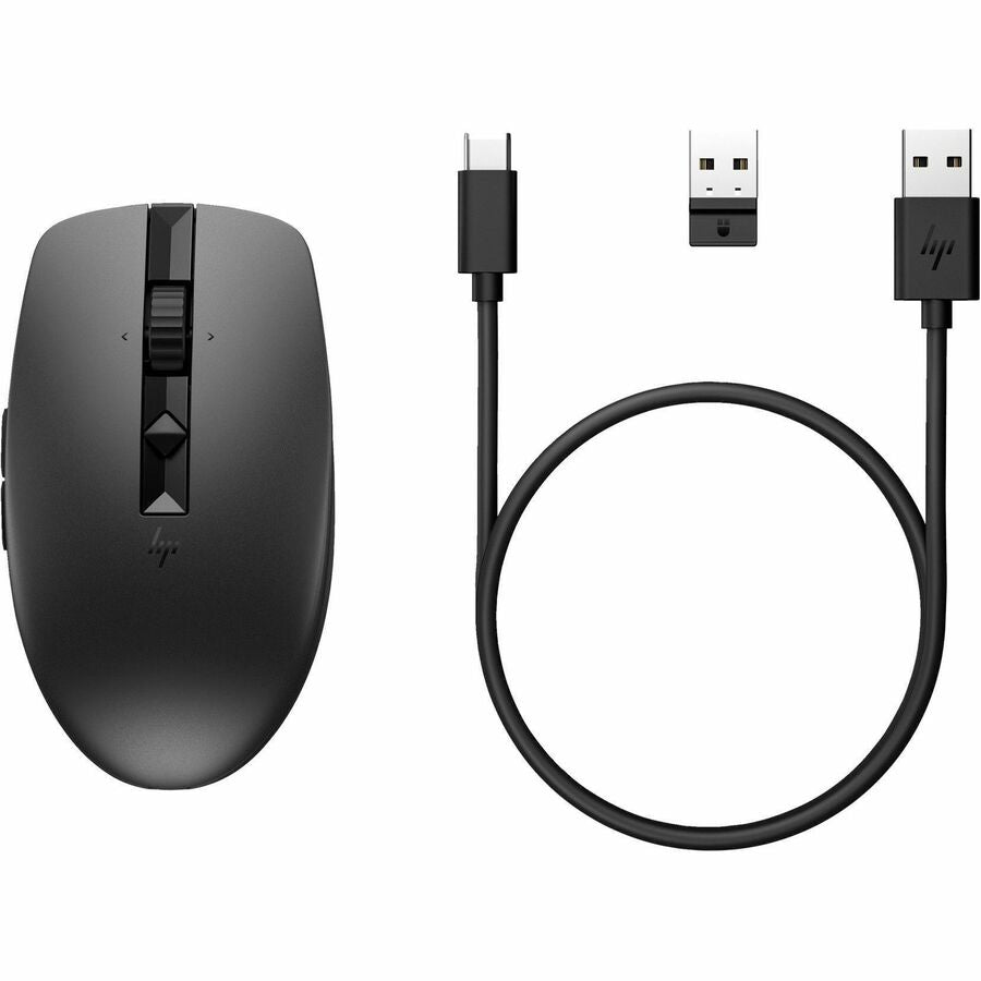 HP 710 Rechargeable Silent Mouse - Track-On-Glass - Wireless - Bluetooth - 2.40 GHz -