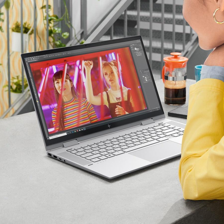 HP ENVY x360 15-es2000 15-es2001nr 15.6" Touchscreen Convertible 2 in 1 Notebook - Full HD - 1920 x 1080 - Intel Core i5 12th Gen i5-1240P Dodeca-core (12 Core) - 8 GB Total RAM - 512 GB SSD - Natural Silver Aluminum