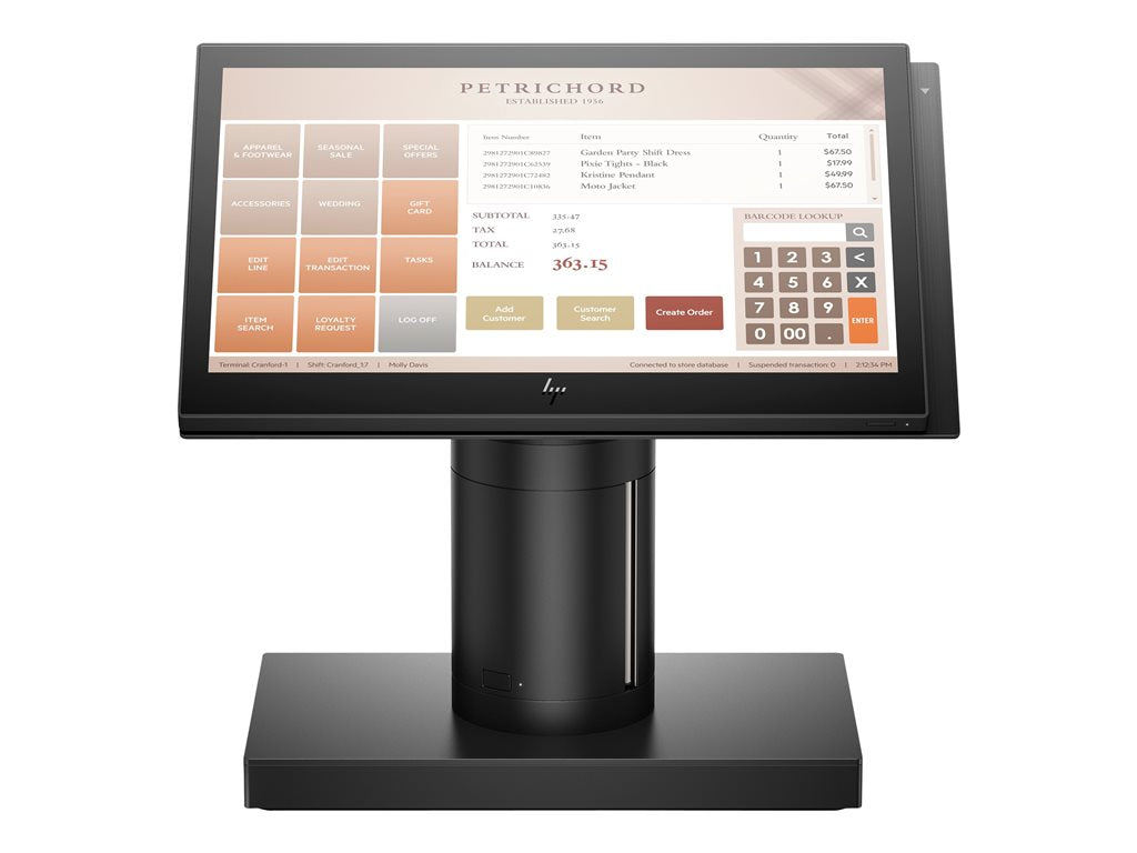 HP ElitePOS G1 Retail System 143 - All-in-one 1 x Core i3 7100U up to - RAM 8 GB - SSD 128 GB - HD Graphics 620 -