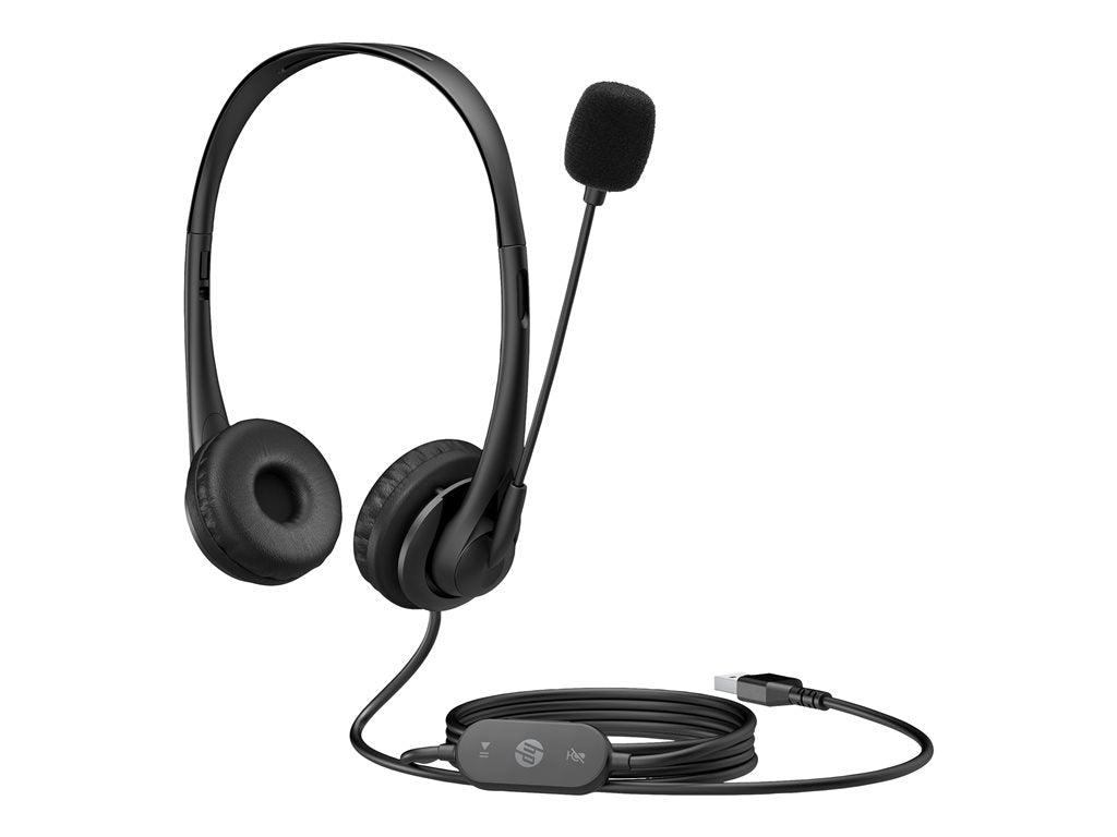 HP G2 - Headset - on-ear - wired - USB - shadow black - for HP 245 G9, 256 G8, 25X G9, 34, 470 G9; EliteBook 1040 G9, 65X G9; 428K6AA