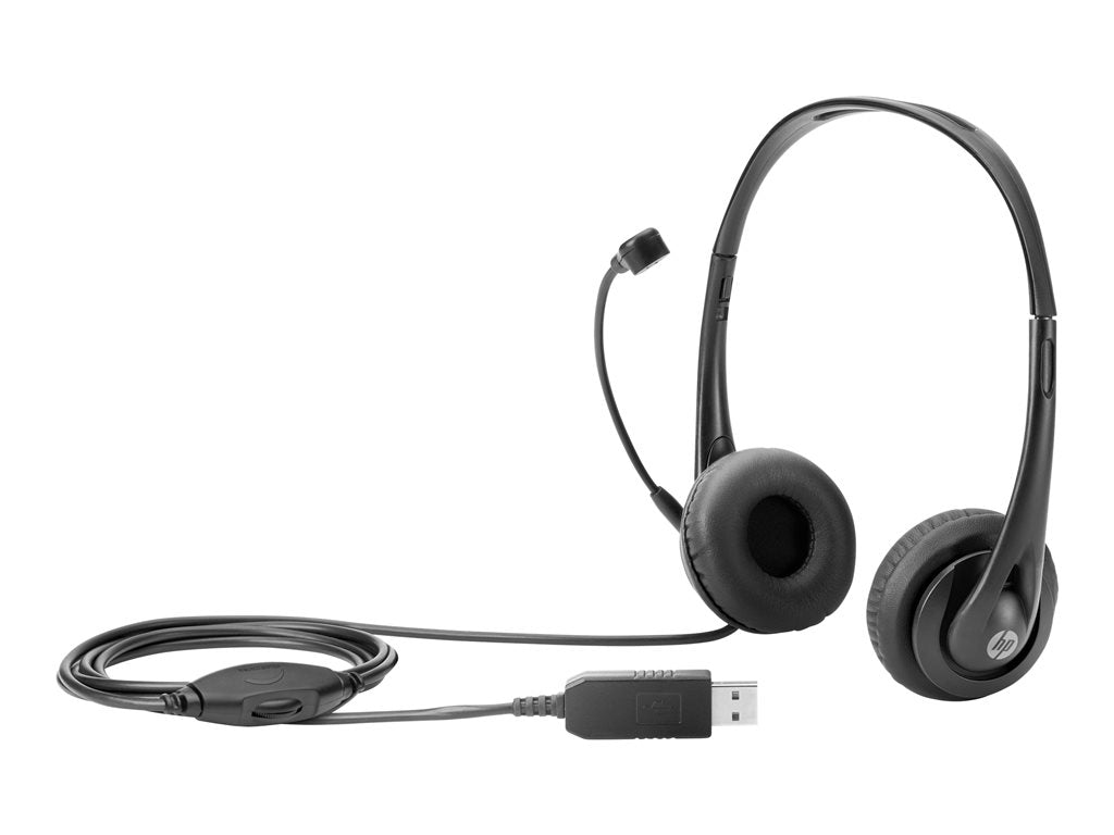 HP - Headset - on-ear - wired - USB - black jack