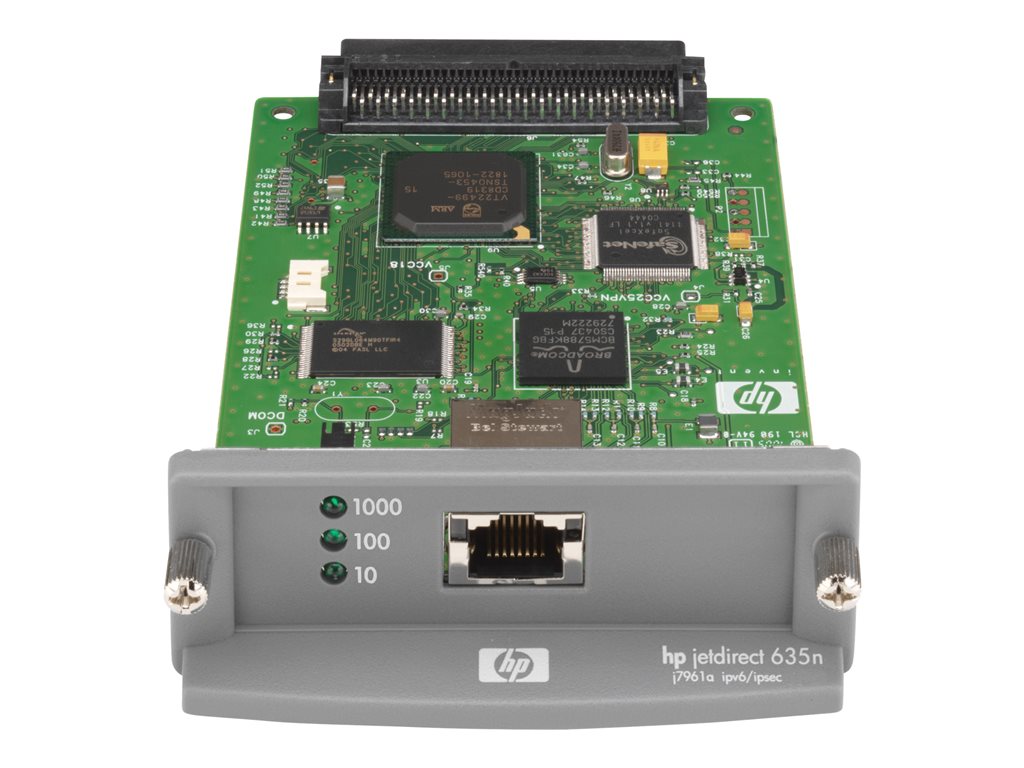 HP JetDirect 635n - Print server - EIO - Gigabit Ethernet - for Color LaserJet CP3505; DesignJet 45XX, T1100, T1120,