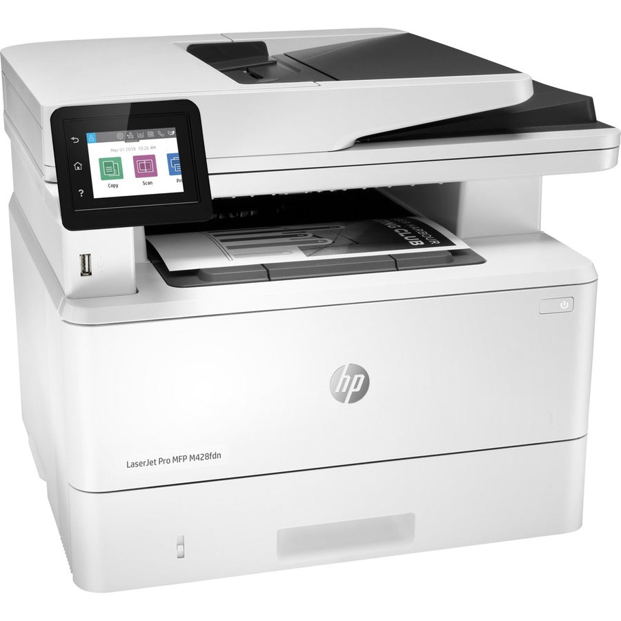 HP LaserJet Pro M428f M428fdn Laser Multifunction Printer-Monochrome-Copier/Fax/Scanner-38 ppm Mono Print-4800x600 Print-Automatic Duplex Print-80000 Pages Monthly-350 sheets Input-Color Scanner-Monochrome Fax-Gigabit Ethernet W1A29A#BGJ