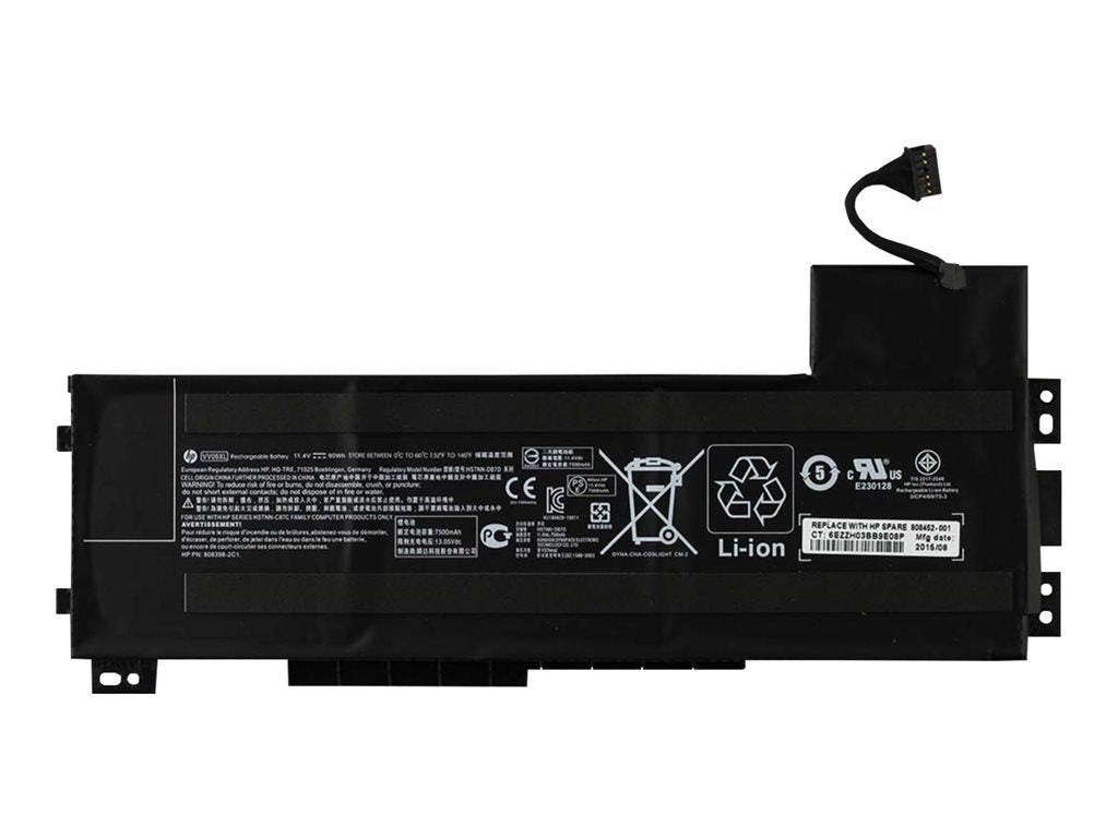 HP - Notebook battery - lithium ion - 9-cell - 2.635 Ah - 90 Wh - for ZBook 15 G3 Mobile Workstation, 15 G4 Mobile