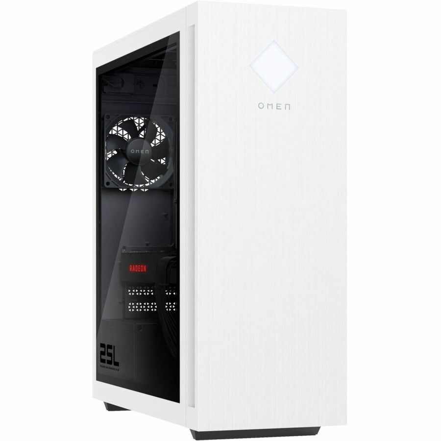HP OMEN 25L GT15-0000a GT15-0258z Gaming Desktop Computer - AMD Ryzen 7 5700G Octa-core (8 Core) - 16 GB RAM DDR4 SDRAM - 1 TB HDD - 512 GB M.2 PCI Express NVMe SSD - Tower - Snow White - Refurbished