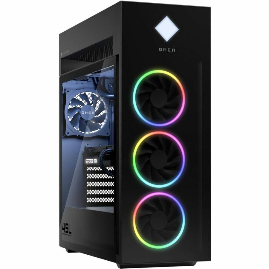 HP OMEN 45L GT22-0000i GT22-0129 Gaming Desktop Computer - Intel Core i7 12th Gen i7-12700KF Dodeca-core (12 Core) 3.60 GHz - 16 GB RAM DDR4 SDRAM - 1 TB M.2 PCI Express NVMe SSD - Tower - Black - Refurbished