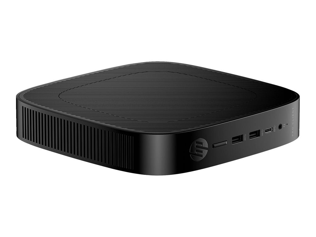 HP Pro t550 - Thin client - USFF 1 x Celeron J6412 / up to 2.6 GHz - RAM 4 GB - flash 32 GB - eMMC - UHD Graphics -