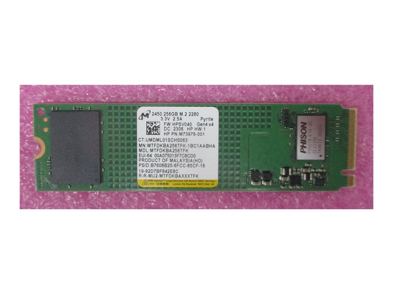 HP - SSD - 256 GB - internal - M.2 2280 - PCIe 4.0 x4 (NVMe)