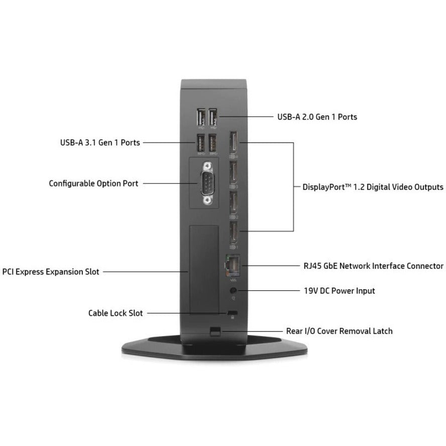 HP t740 Thin Client - AMD Ryzen V1756B Quad-core (4 Core) 3.25 GHz 7RQ26UT#ABA