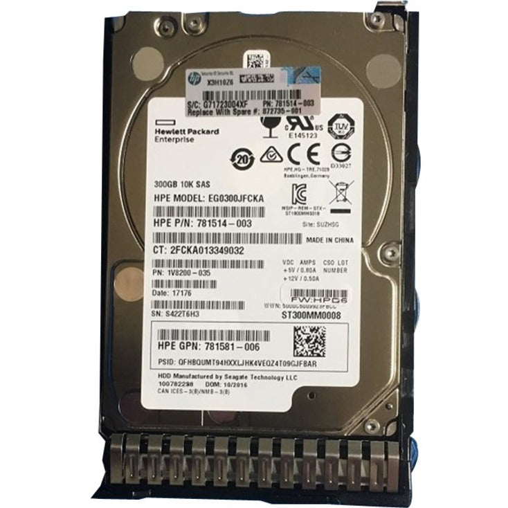 HPE 300 GB Hard Drive - 2.5" Internal - SAS (12Gb/s SAS) 872735-001