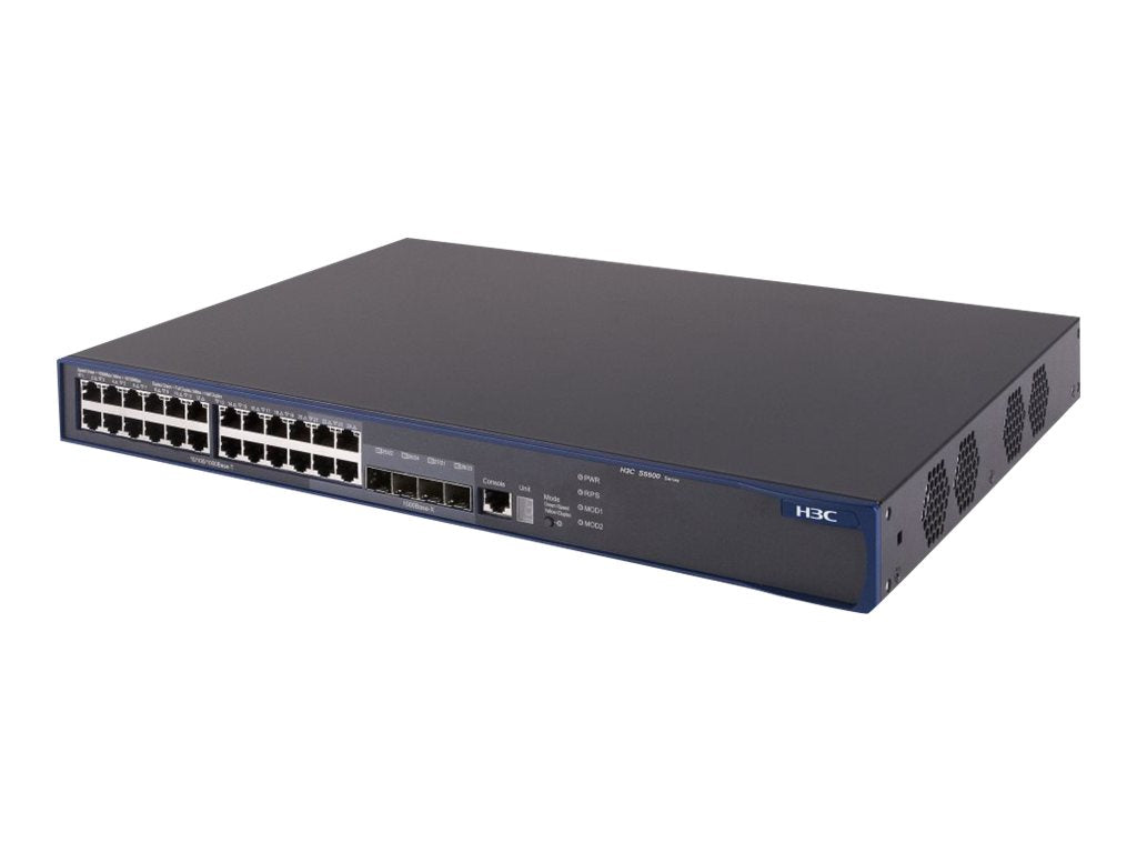 HPE 5500-24-SFP EI Switch - Switch - L4 - managed - 24 x SFP + 2 x SFP + 2 x 10/100/1000 - rack-mountable