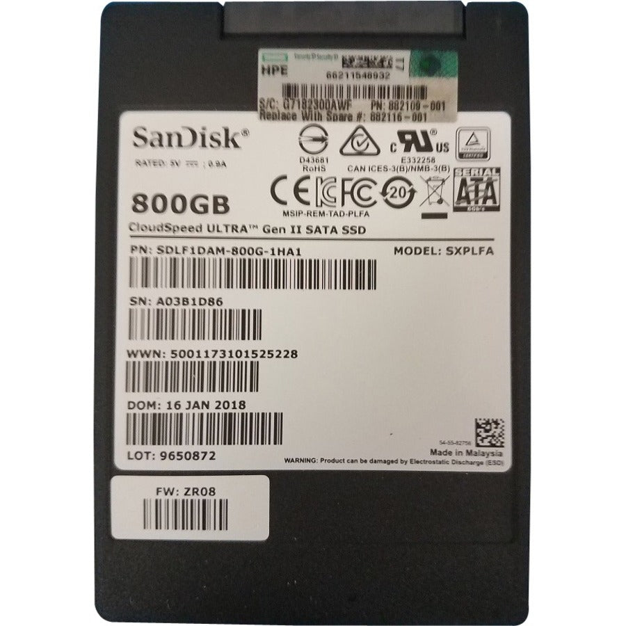 HPE 800 GB Solid State Drive - 2.5" Internal - SAS (12Gb/s SAS) - Write Intensive