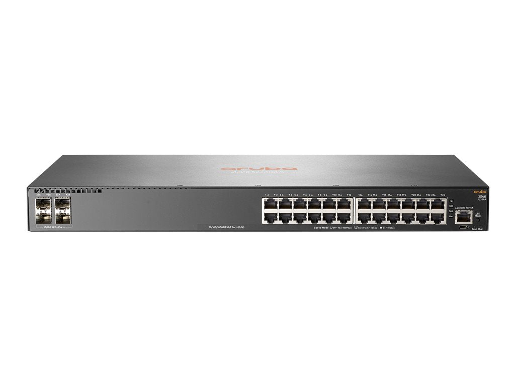 HPE Aruba 2540 24G 4SFP+ - Switch - managed - 24 x 10/100/1000 + 4 x 10 Gigabit Ethernet / 1 Gigabit Ethernet SFP+ -