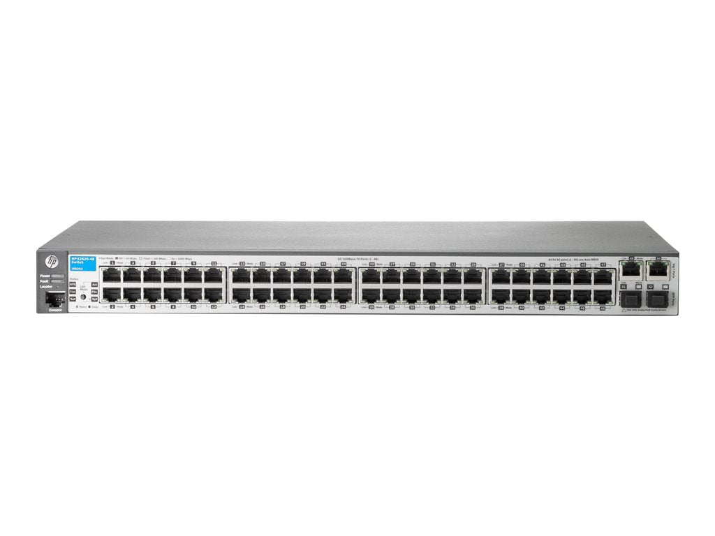 HPE Aruba 2620-48 - Switch - L4 - managed - 48 x 10/100 + 2 x 10/100/1000 + 2 x SFP - rack-mountable