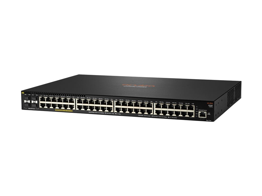 HPE Aruba 2930F 48G PoE+ 4SFP - Switch - L3 - managed - 48 x 10/100/1000 (PoE+) + 4 x Gigabit SFP (uplink) -