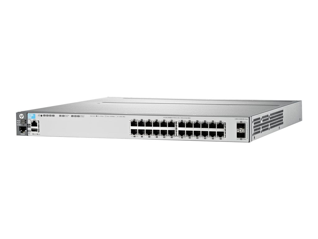 HPE Aruba 3800-24G-2SFP+ - Switch - L4 - managed - 24 x 10/100/1000 + 2 x 10 Gigabit Ethernet / 1 Gigabit Ethernet SFP+