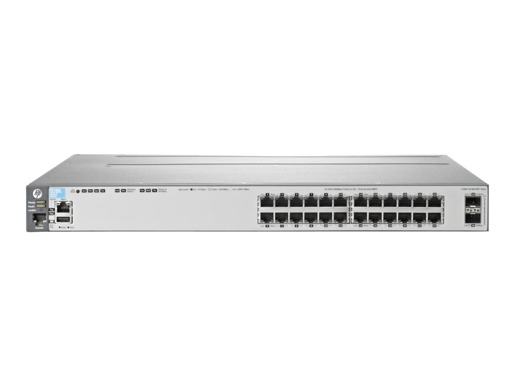 HPE Aruba 3800-24G-2SFP+ - Switch - L4 - managed - 24 x 10/100/1000 + 2 x 10 Gigabit Ethernet / 1 Gigabit Ethernet SFP+