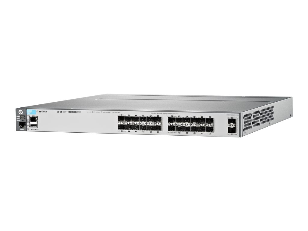 HPE Aruba 3800-24SFP-2SFP+ - Switch - L4 - managed - 24 x Gigabit SFP + 2 x 10 Gigabit Ethernet / 1 Gigabit Ethernet SFP+ - rack-mountable J9584AR#AKL