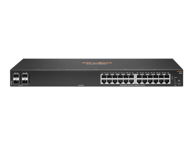 HPE Aruba 6100 24G 4SFP+ Switch - Switch - managed - 24 x 10/100/1000 + 4 x 1 Gigabit / 10 Gigabit SFP+ - side to side