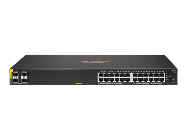 HPE Aruba 6100 24G Class4 PoE 4SFP+ - Switch - managed - 24 x 10/100/1000 + 4 x 1 Gigabit / 10 Gigabit SFP+ - side to side airflow JL677A#B2E