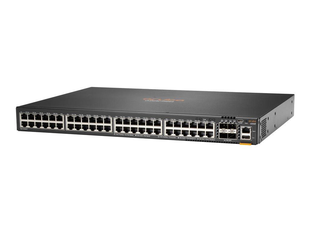 HPE Aruba 6200F 48G 4SFP+ Switch - Switch - L3 - managed - 48 x 10/100/1000 (PoE+) + 4 x 1 Gigabit / 10 Gigabit SFP+ - rack-mountable JL726A#ACJ