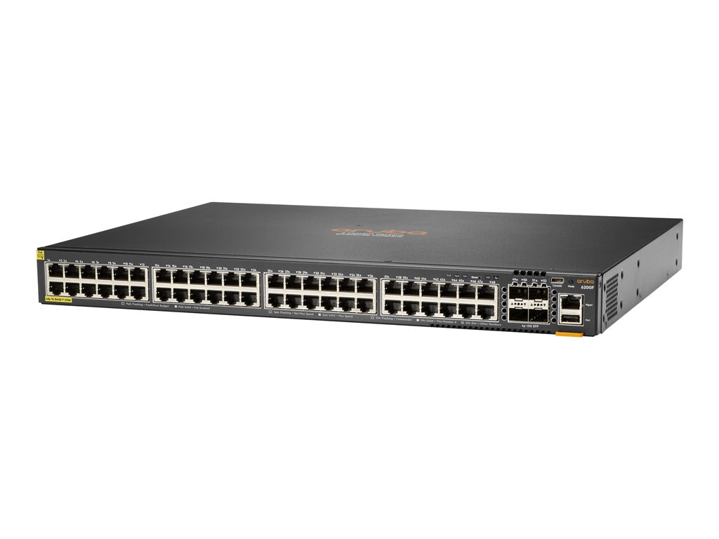 HPE Aruba 6200F 48G Class4 PoE 4SFP+ 370W Switch - Switch - L3 - managed - 48 x 10/100/1000 (PoE+) + 4 x 1 Gigabit / 10 Gigabit JL727A#B2E