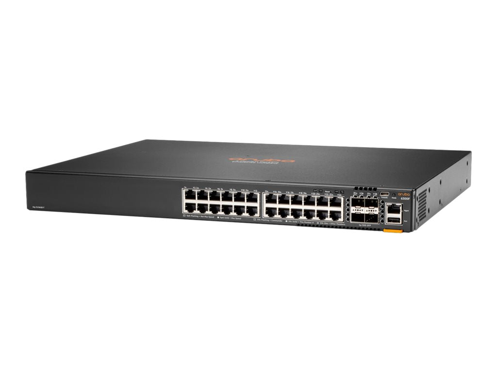 HPE Aruba 6300F - Switch - L3 - managed - 24 x 10/100/1000 + 4 x 1 Gigabit / 10 Gigabit / 25 Gigabit / 50 Gigabit SFP56