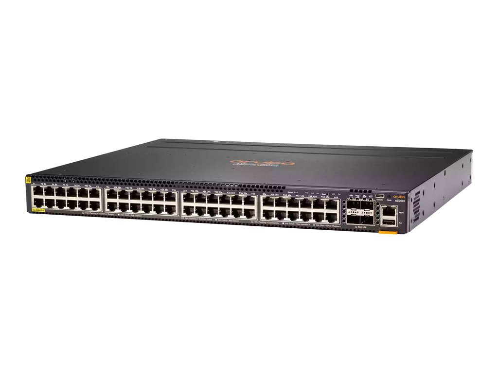 HPE Aruba 6300M - Switch - L3 - managed - 48 x 10/100/1000 + 4 x 1 Gigabit / 10 Gigabit / 25 Gigabit / 50 Gigabit SFP56 (uplink R9F63A#B2E