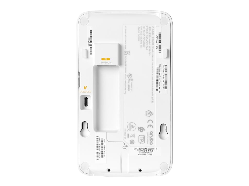 HPE Aruba AP-503H (EG) TAA Unified Hospitality - Wireless access point - Wi-Fi 6 - 2.4 GHz, 5 GHz - BTO - TAA Compliant R3V45A