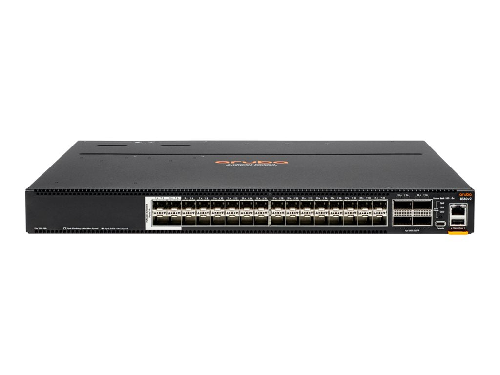 HPE Aruba CX 8360-32Y4C - Switch - L3 - managed - 32 x 1/10/25 Gigabit Ethernet SFP / SFP+ / SFP28 + 4 x 40/100 Gigabit