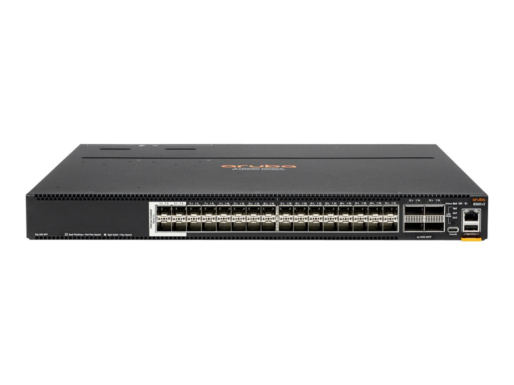 HPE Aruba CX 8360-32Y4C - Switch - L3 - managed - 32 x 1/10/25 Gigabit Ethernet SFP / SFP+ / SFP28 + 4 x 40/100 Gigabit