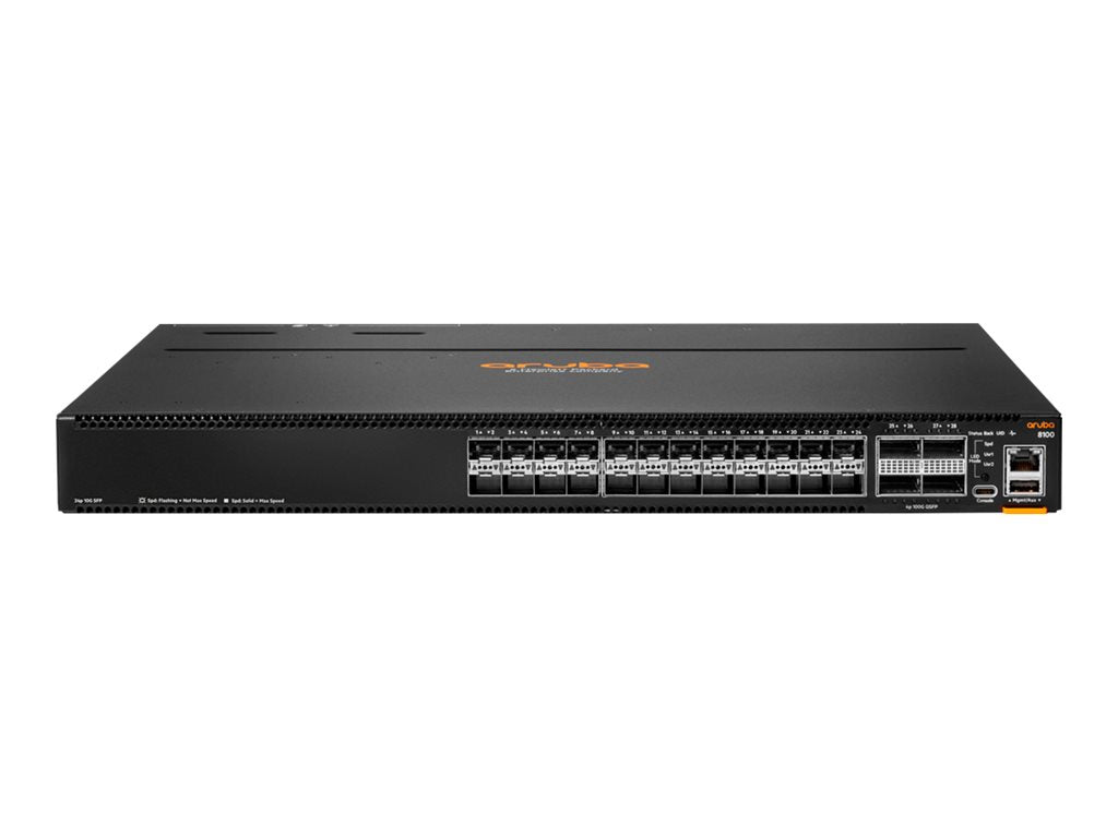HPE Aruba Networking CX 8100 24x10G SFP+ 4x40/100G QSFP28 Switch - Switch - L3 - managed - 24 x 1 Gigabit / 10 Gigabit SFP / R9W87A#ABA