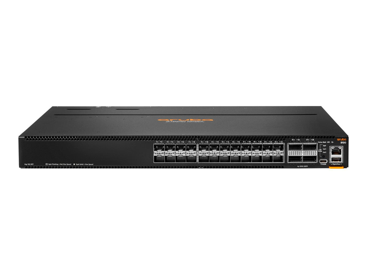 HPE Aruba Networking CX 8100 24x10G SFP+ 4x40/100G QSFP28 Switch - Switch - L3 - managed - 24 x 1 Gigabit / 10 Gigabit SFP / R9W87A#ABA