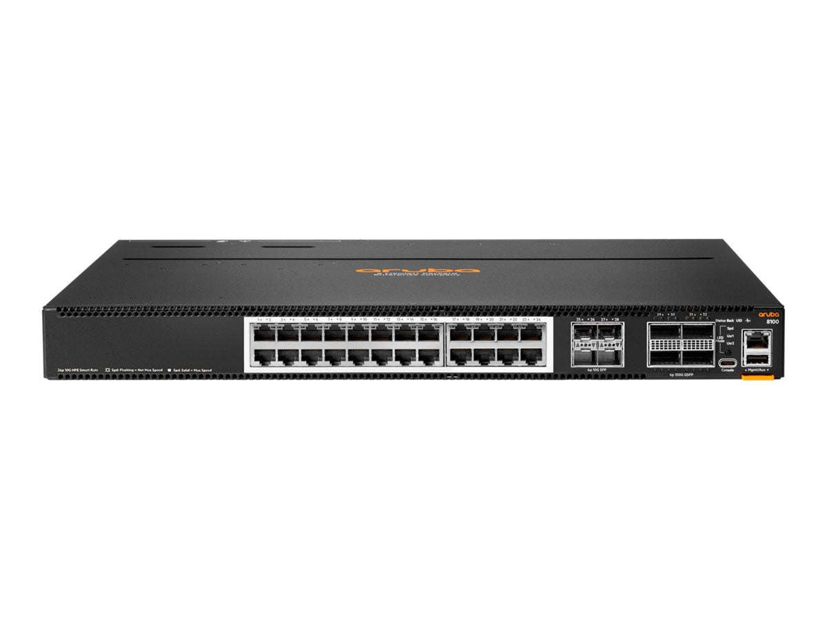 HPE Aruba Networking CX 8100 24x10GBase-T 4x10G SFP+ 4x40/100G QSFP28 Switch - Switch - L3 - managed - 24 x 100/1000/2.5G/5G/10GBase-T R9W88A#B2B