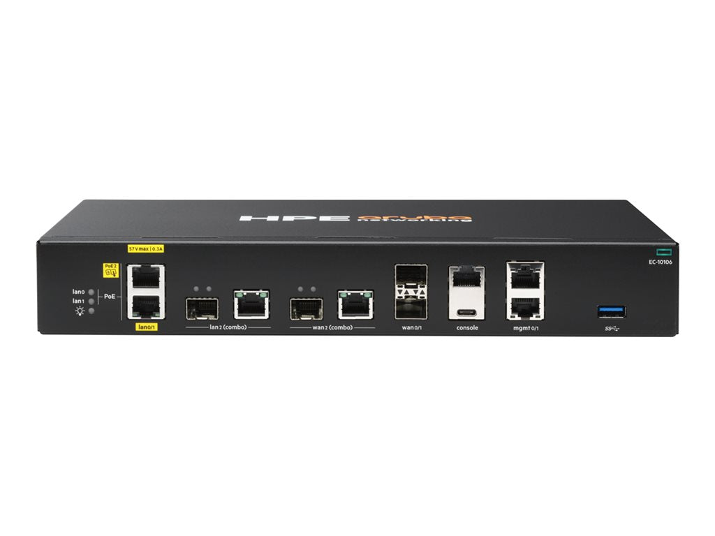 HPE Aruba Networking EdgeConnect 10106 NAL SD-WAN Gateway - SD-WAN gateway - support for 1G/10G Fiber connectivity,