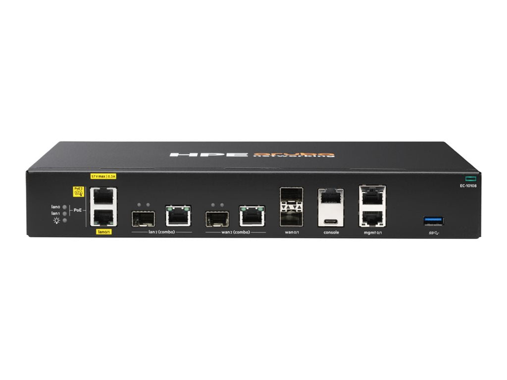 HPE Aruba Networking EdgeConnect 10108 SD-WAN Gateway - SD-WAN gateway - support for 1G/10G Fiber connectivity, flexible
