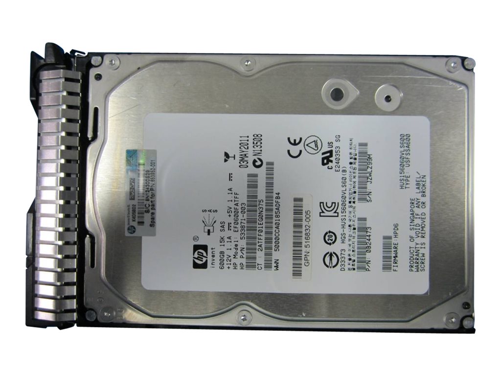 HPE Dual Port Enterprise - Hard drive - 600 GB - hot-swap (desktop) - 3.5 LFF - SAS 6Gb/s - 15000 rpm - with HP
