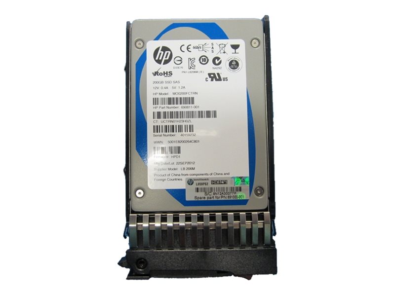 HPE Enterprise - SSD - 200 GB - hot-swap - 2.5 SFF - SAS 6Gb/s"