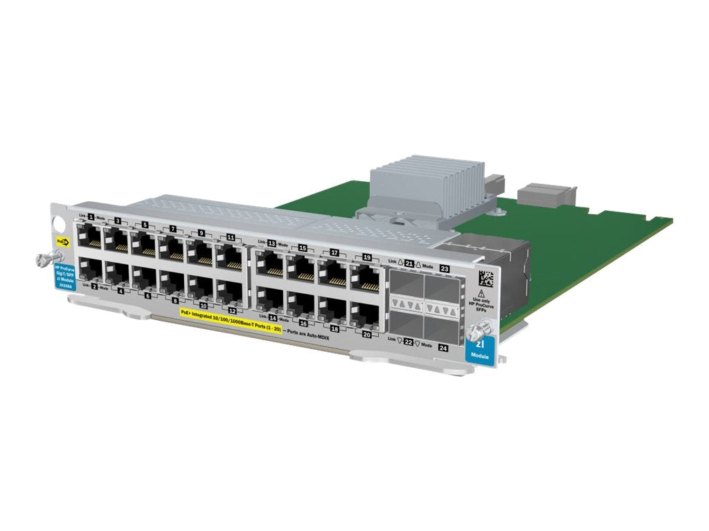 HPE - Expansion module - Gigabit Ethernet x 20 + 4 x SFP - for HP Switch 5406zl-48, Switch 5412zl-96; HPE 82XX, Switch
