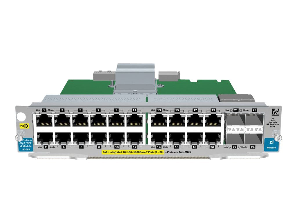 HPE - Expansion module - Gigabit Ethernet x 20 + 4 x SFP - for HP Switch 5406zl-48, Switch 5412zl-96; HPE 82XX, Switch
