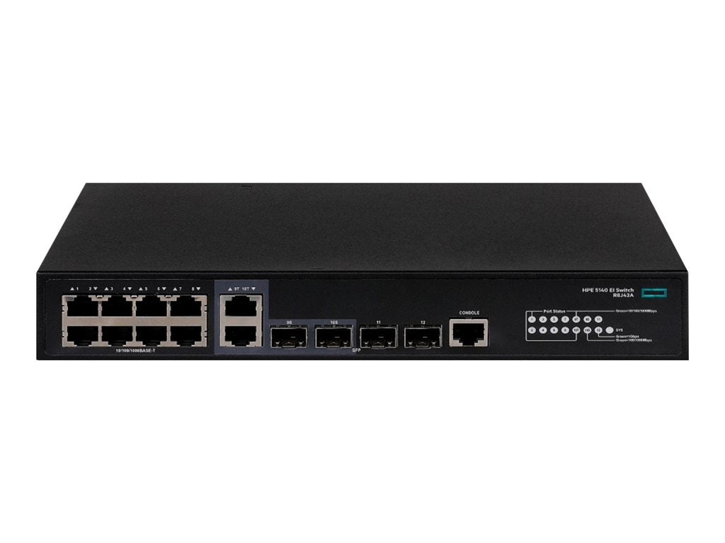 HPE FlexNetwork 5140 8G 2SFP 2XGT Combo EI - Switch - L3 - smart - 8 x 10/100/1000 + 2 x 1 Gigabit / 10 Gigabit SFP+ + 2 x combo R8J42A#B2E