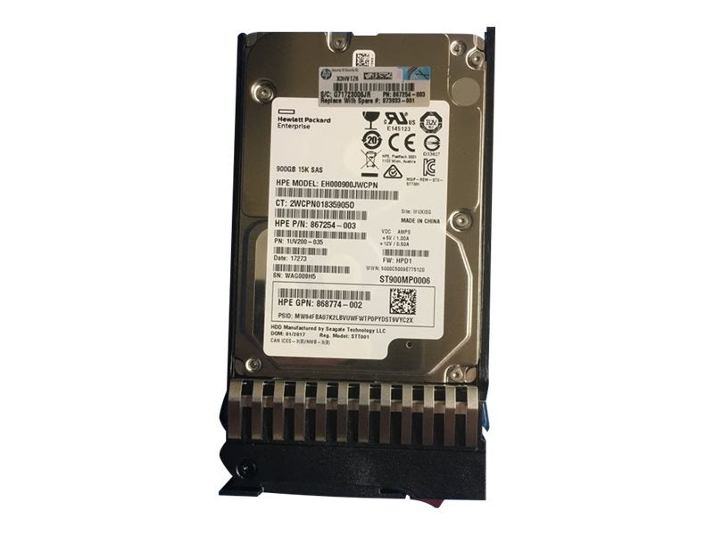 HPE - Hard drive - 900 GB - hot-swap - 2.5 SFF - SAS 12Gb/s - 15000 rpm - with HPE Standard Carrier - for Integrity