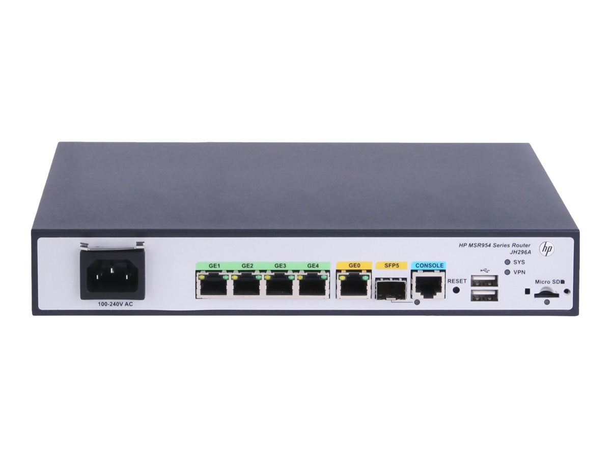 HPE MSR954 - - router - 4-port switch - 1GbE - rack-mountable JH296A#B2E